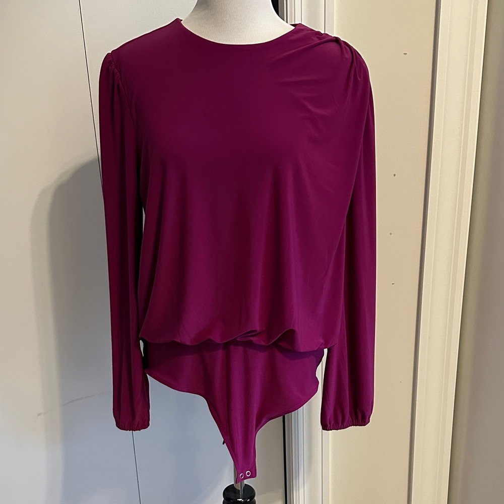 Express Fuchsia Long Sleeve Bodysuit